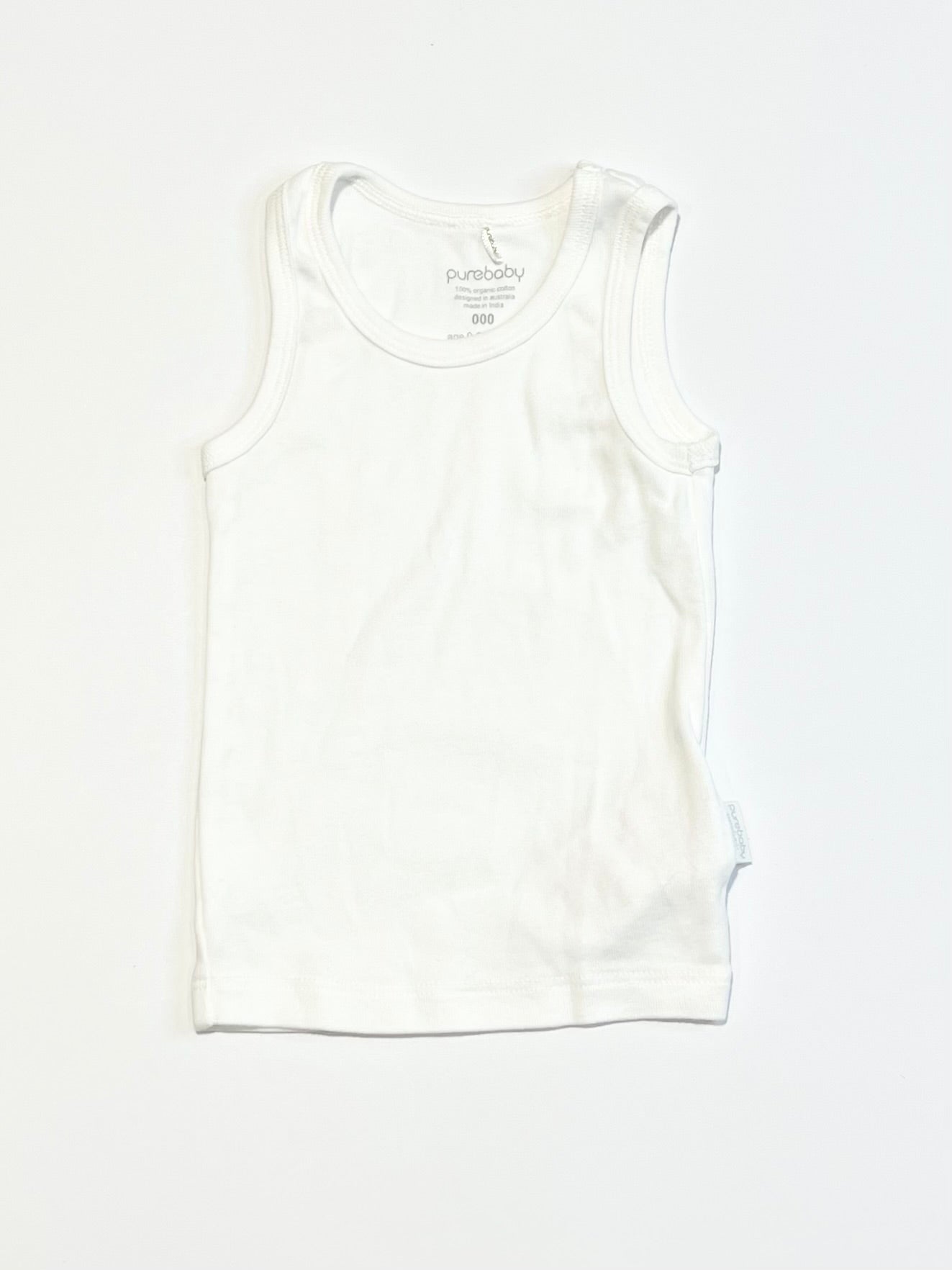 White ribbed singlet - Size 000