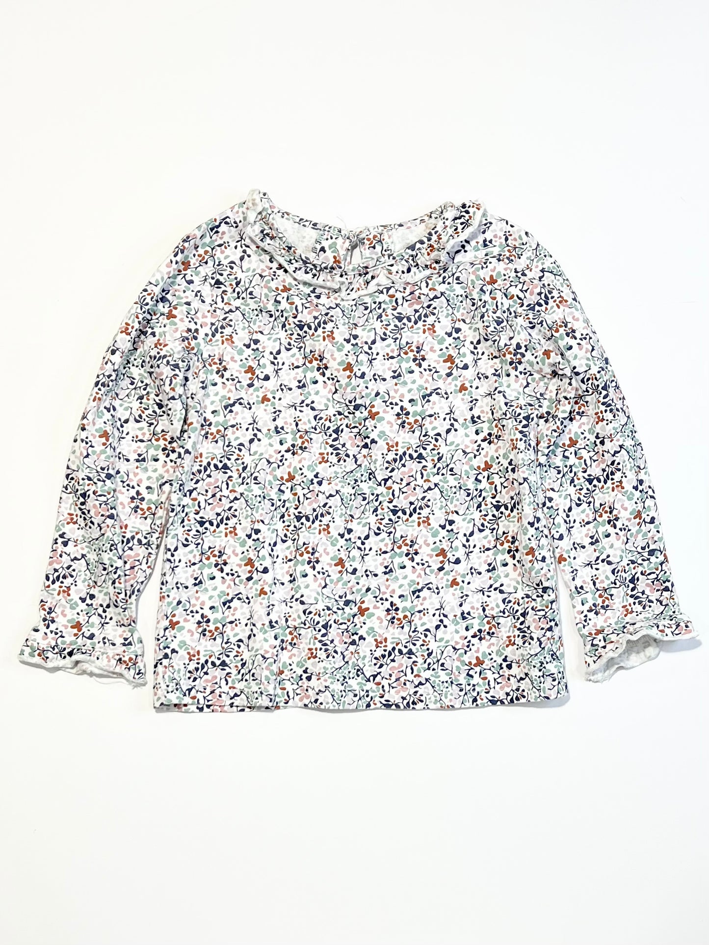 Floral jersey top - Size 3-4