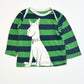 Striped doggo top - Size 1-4 months