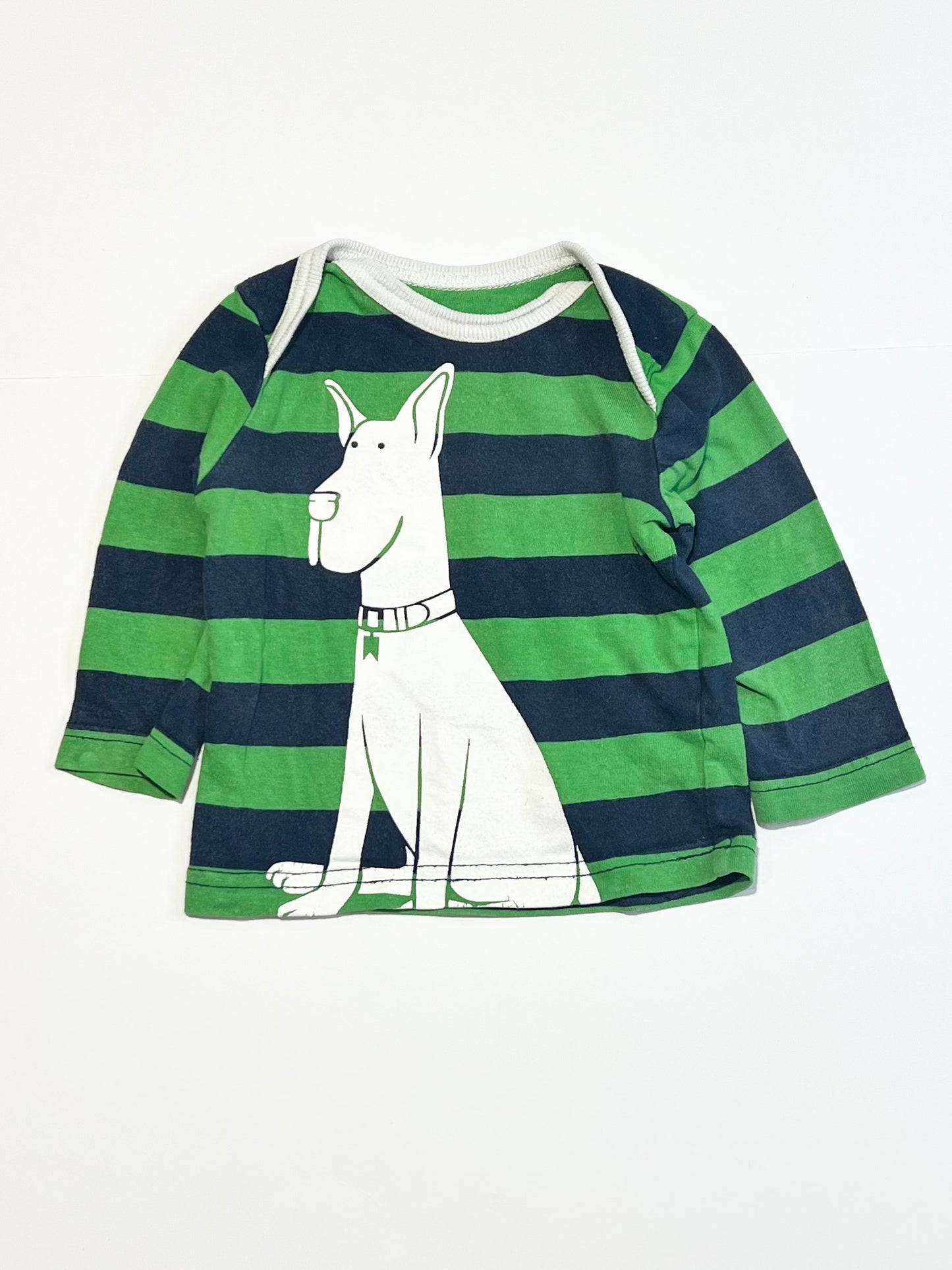 Striped doggo top - Size 1-4 months