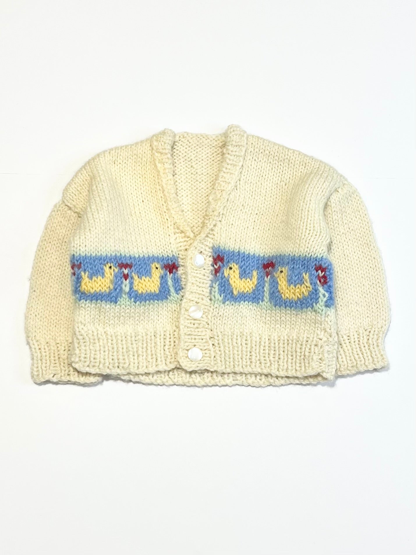 Hand-knitted wool cardigan - Size 000