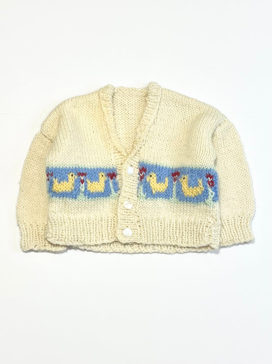 Hand-knitted wool cardigan - Size 000