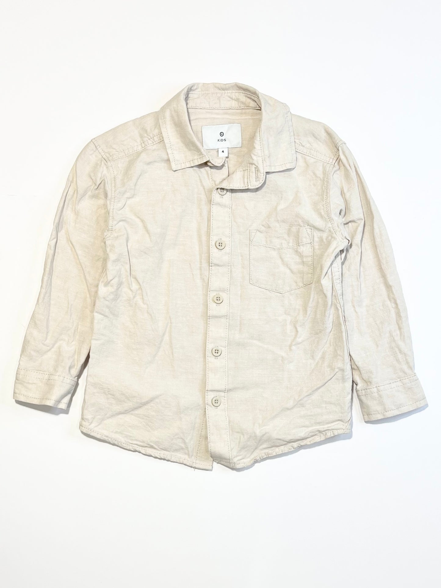 Tan woven shirt - Size 4