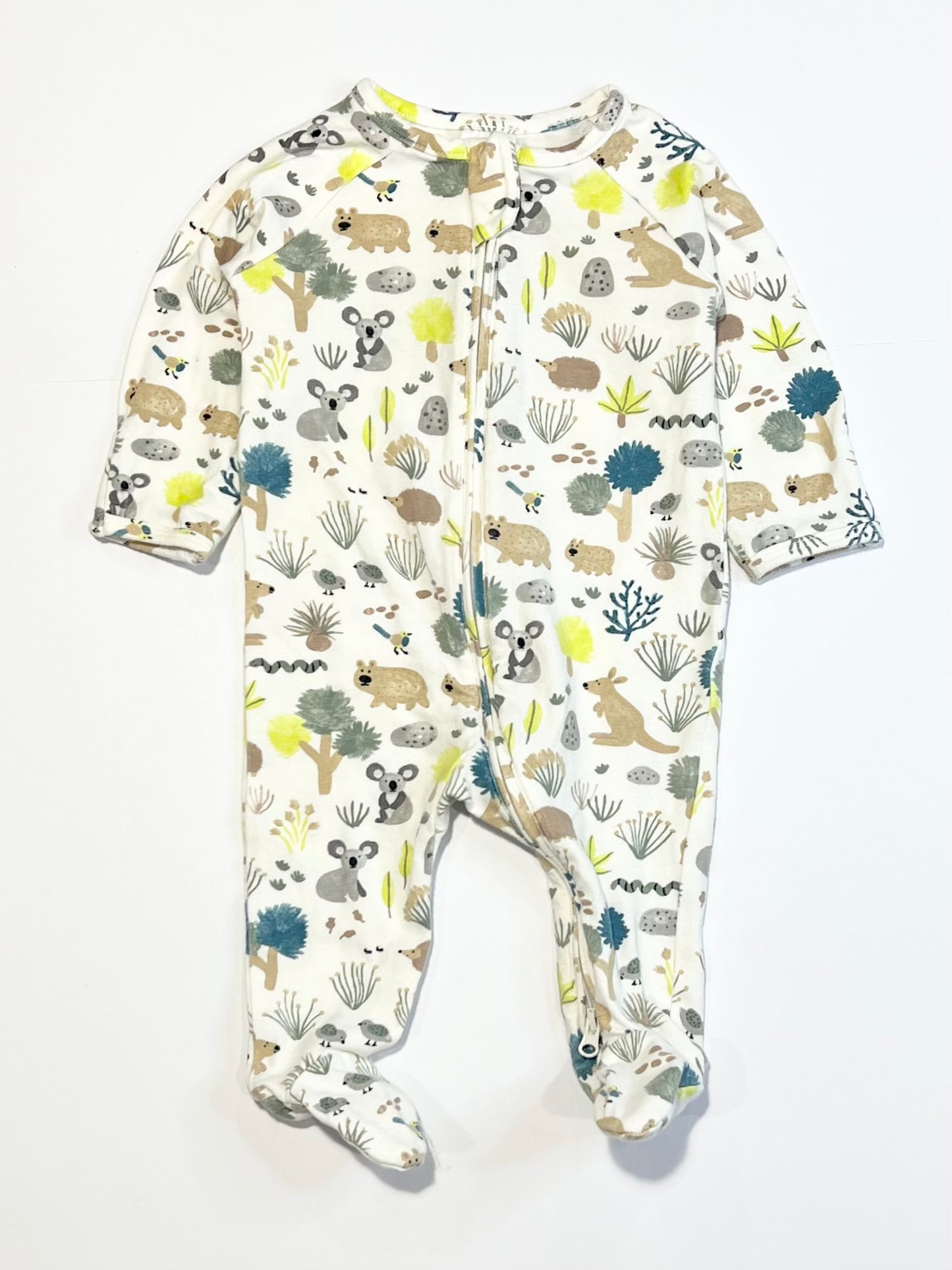 Aussie animals zip onesie - Size 000