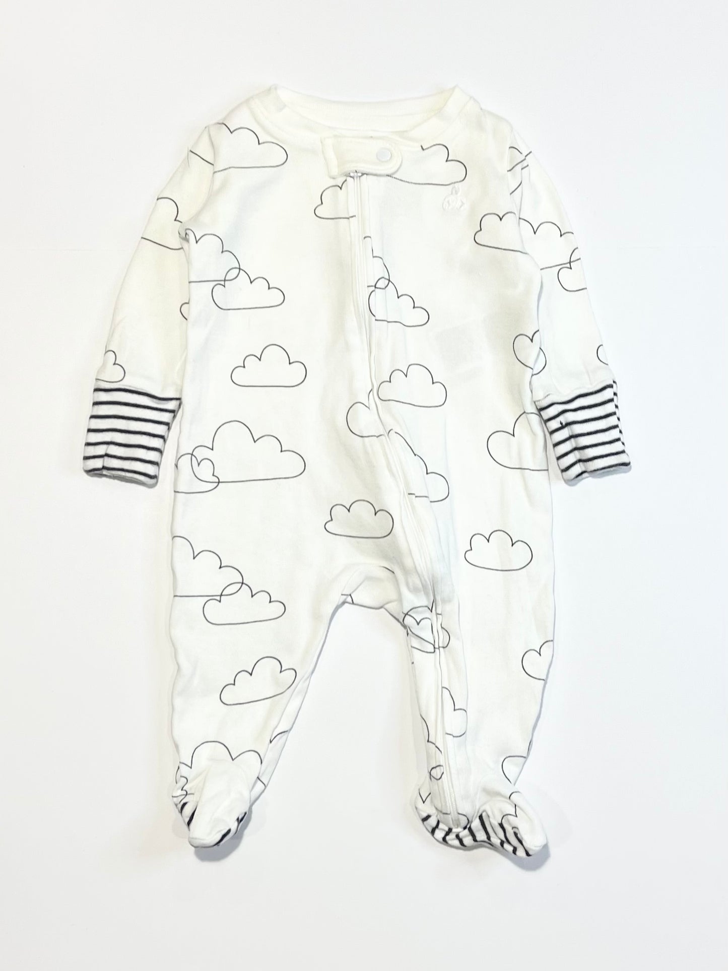 Ribbed clouds zip onesie - Size 000