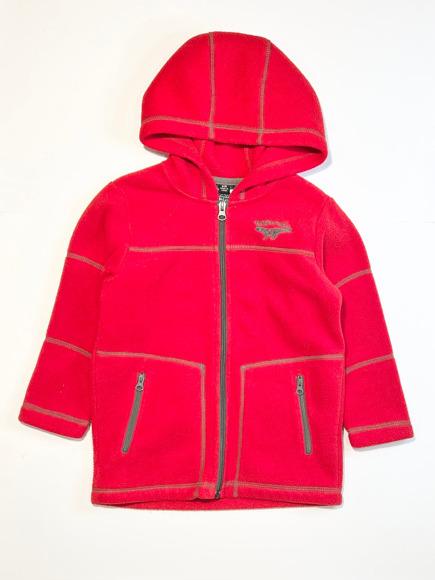 Red fleece hoodie - Size 4