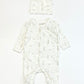 Leafy foxes onesie with beanie - Size 000