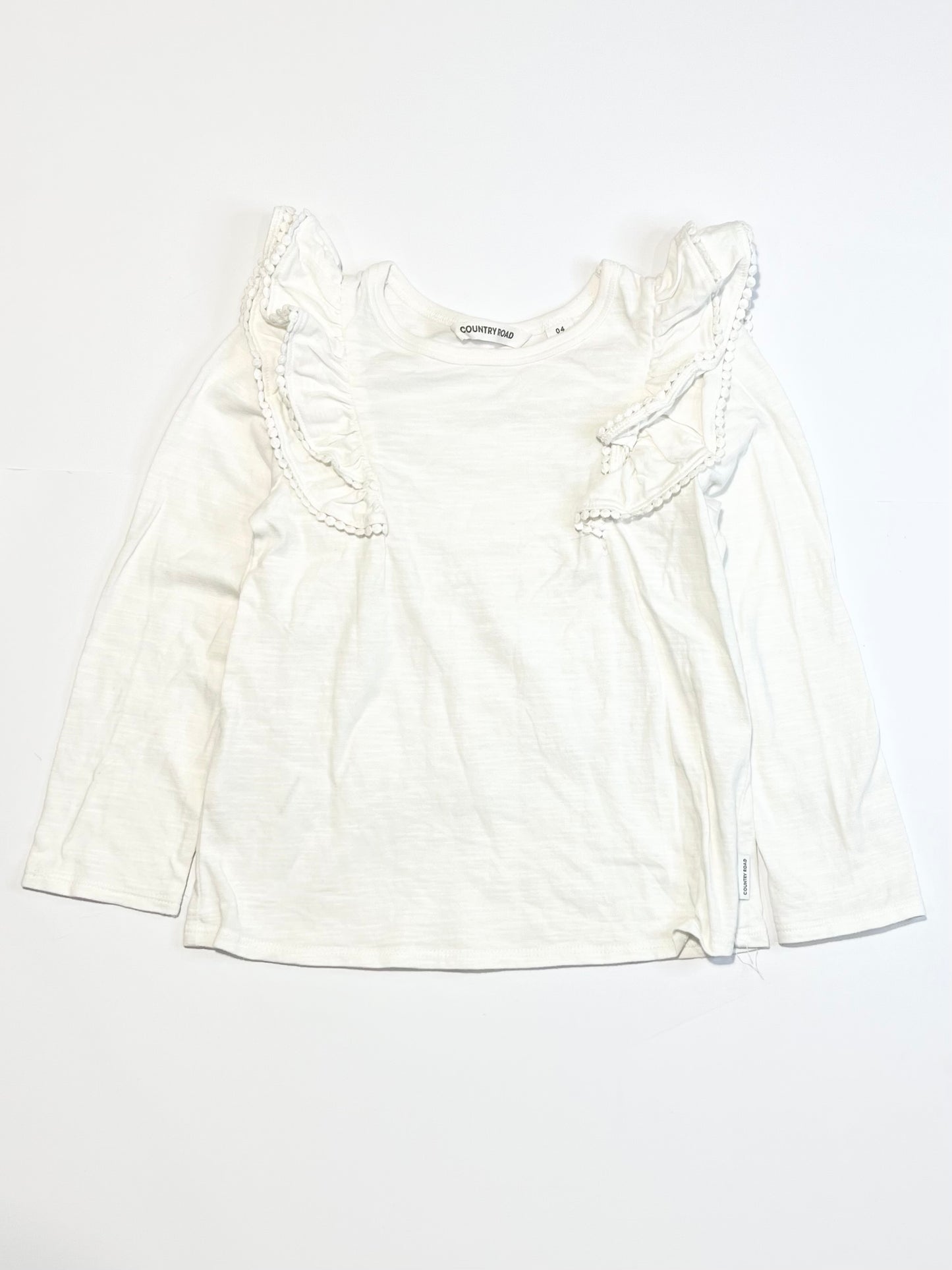 White ruffle top - Size 4