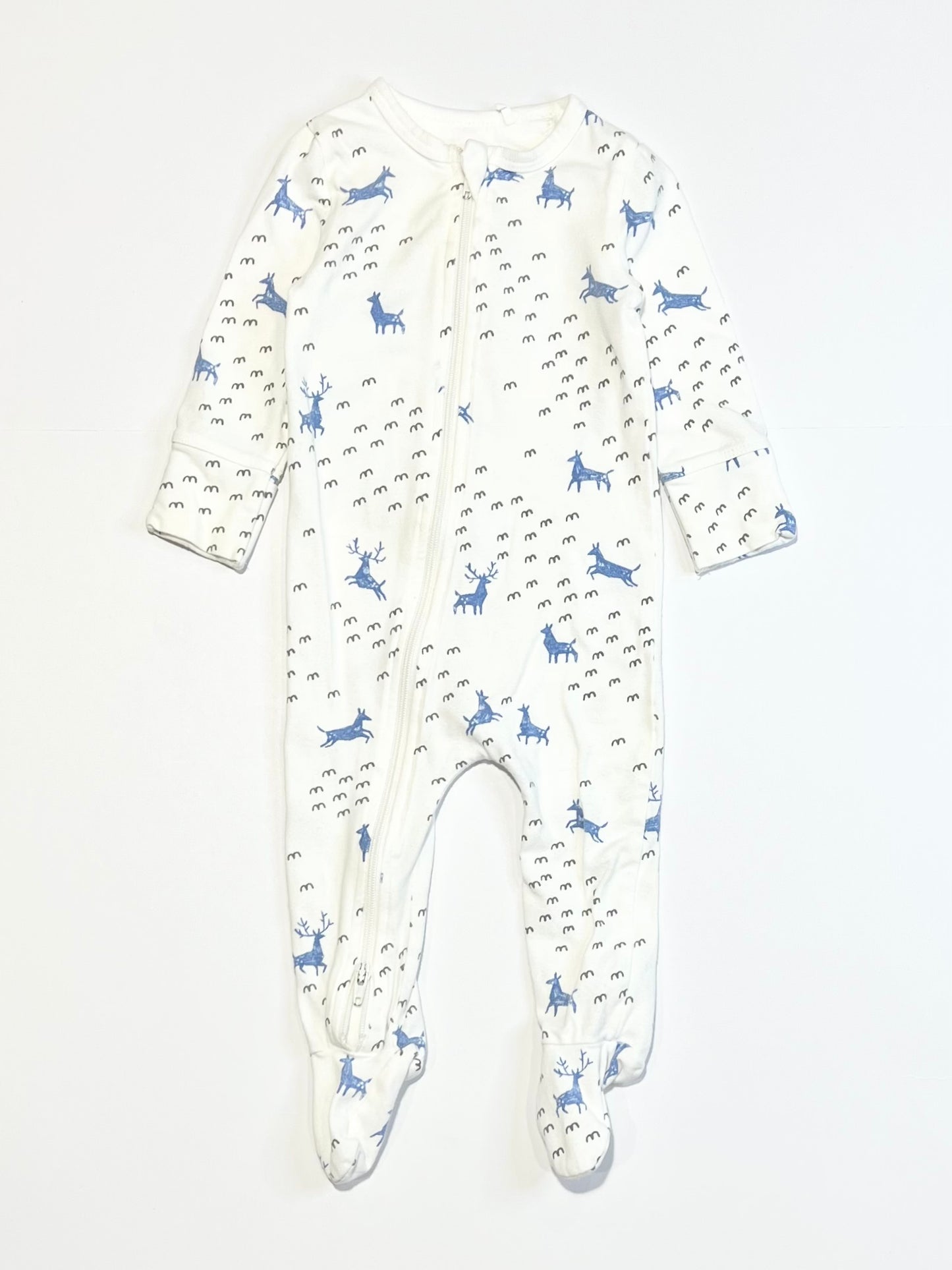 Blue deers zip onesie - Size 000