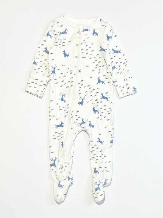 Blue deers zip onesie - Size 000