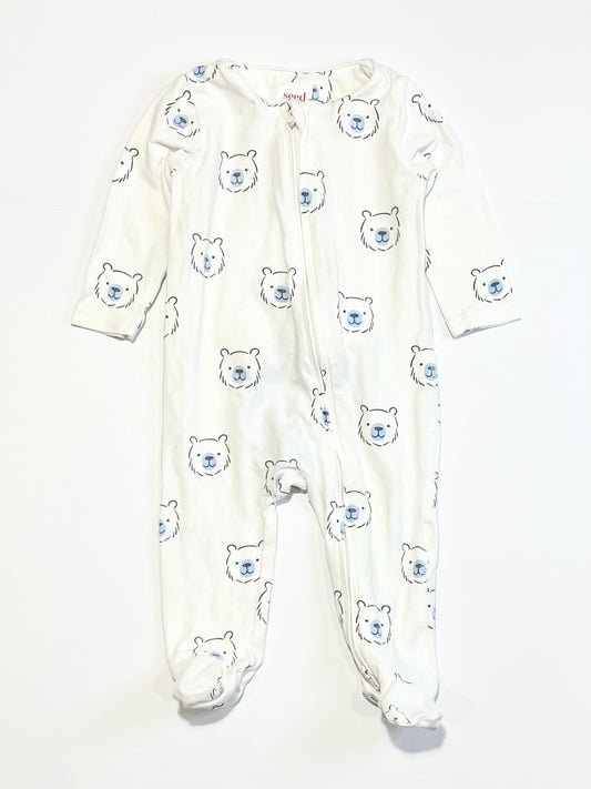 Blue bears zip onesie - Size 000