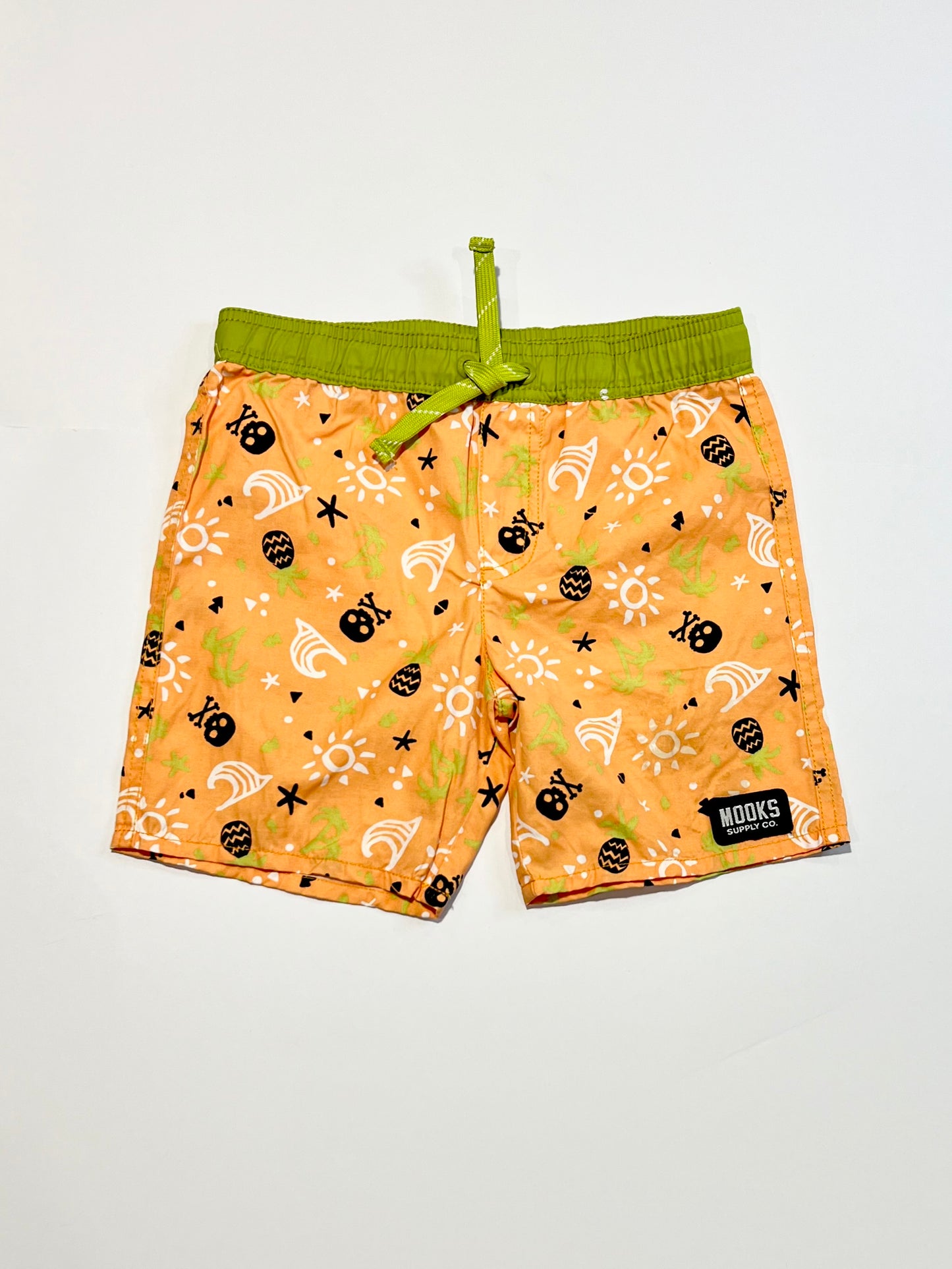 Orange skull boardies - Size 4