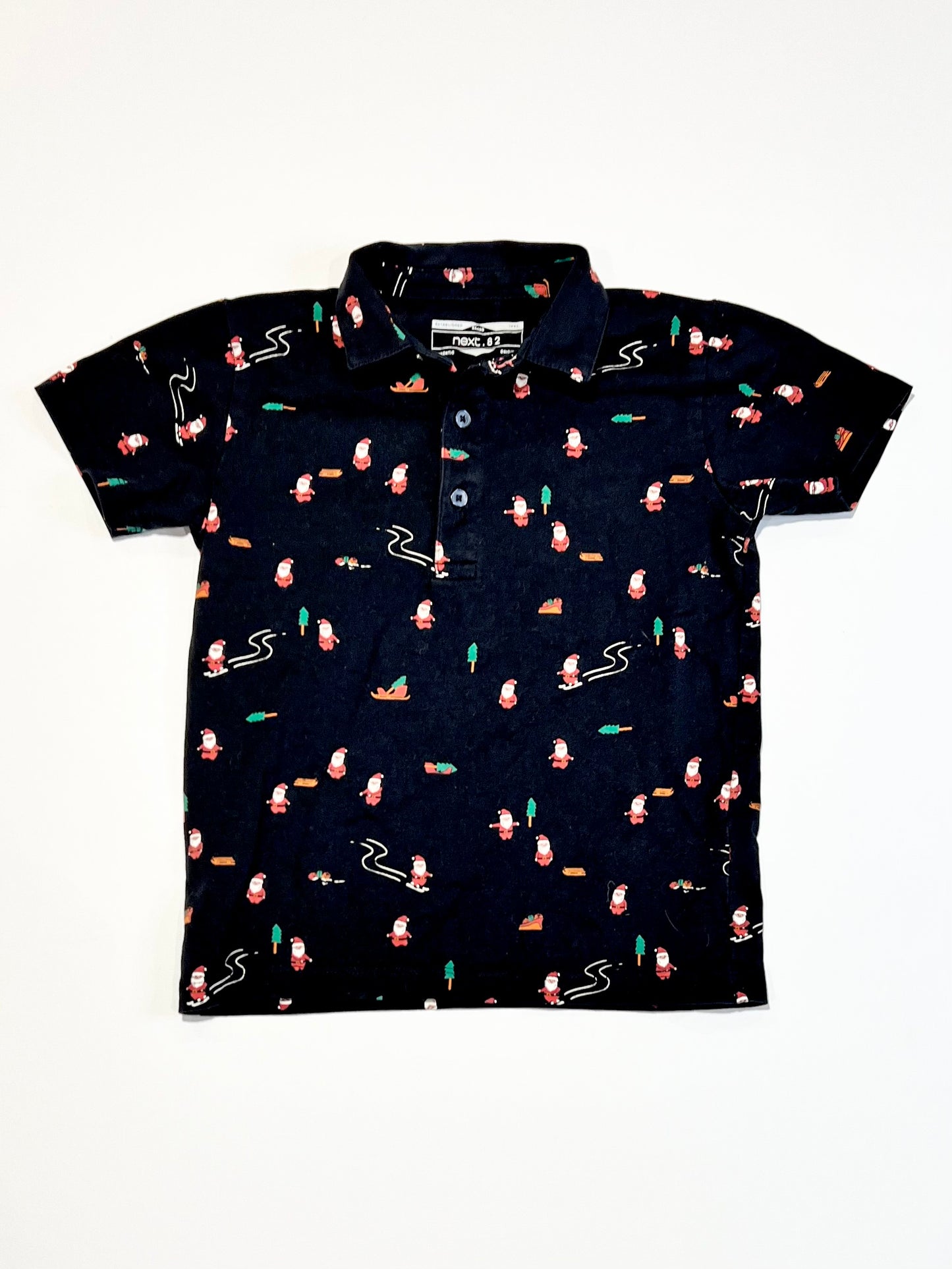 Navy Chrismtas polo - Size 4-5