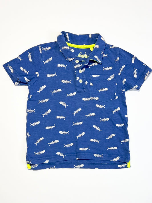 Blue fish polo - Size 4-5