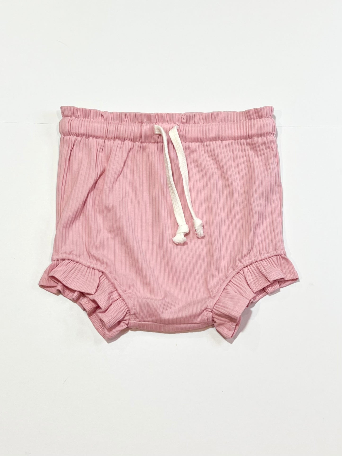 Pink ribbed jersey shorts - Size 4