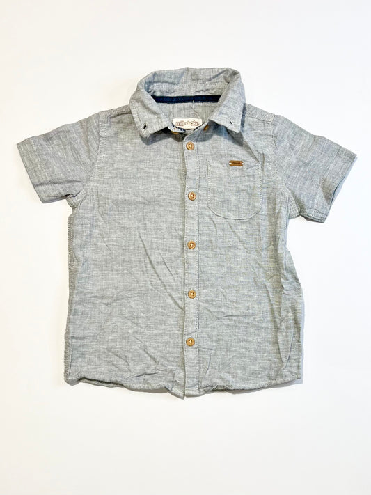 Navy woven shirt - Size 3