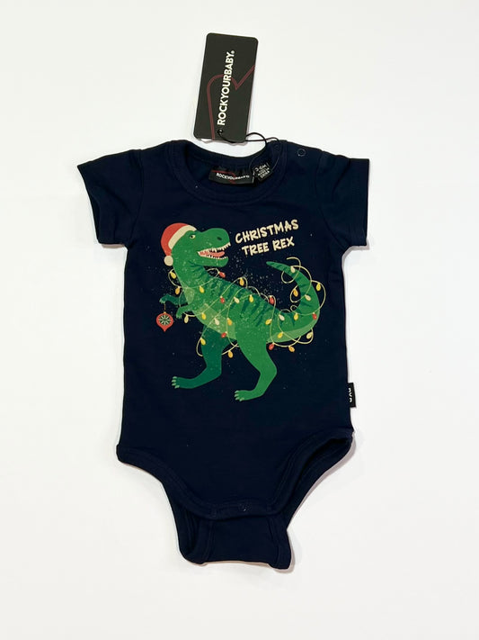 Christmas tree-rex bodysuit brand new - Size 00