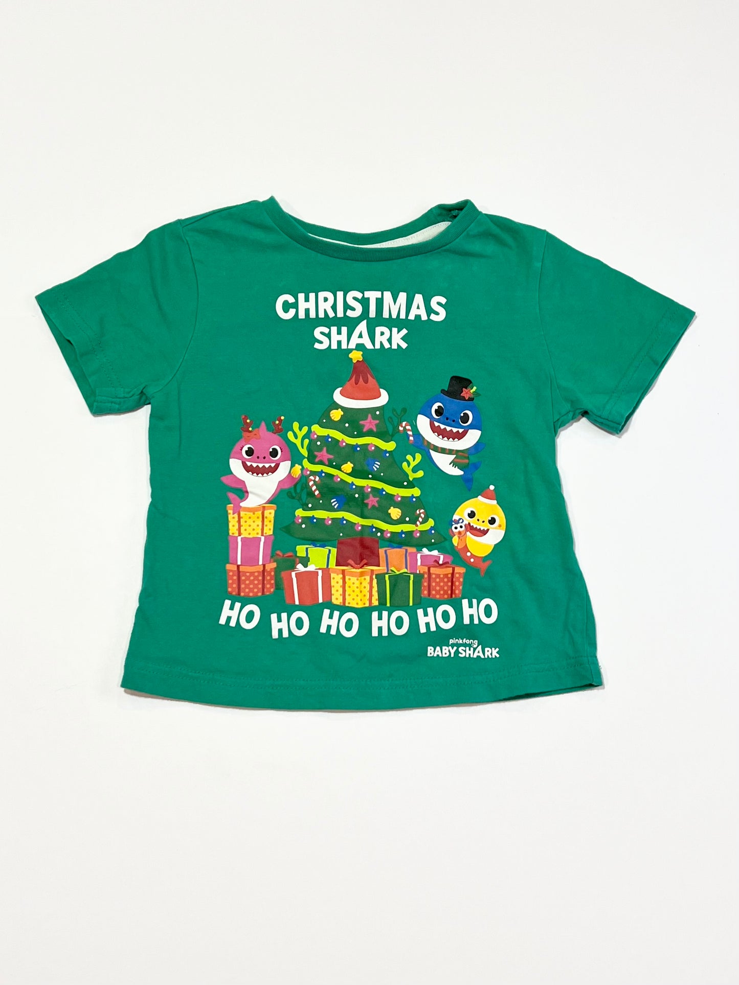 Christmas Baby Shark tee - Size 2