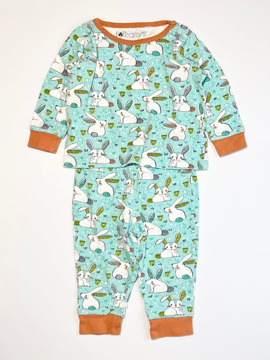 Green bunny pyjamas - Size 1