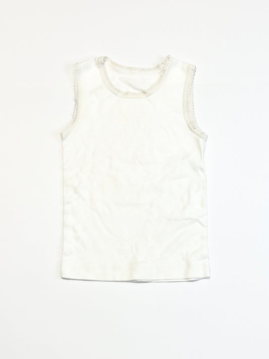 White lace trim singlet - Size 1