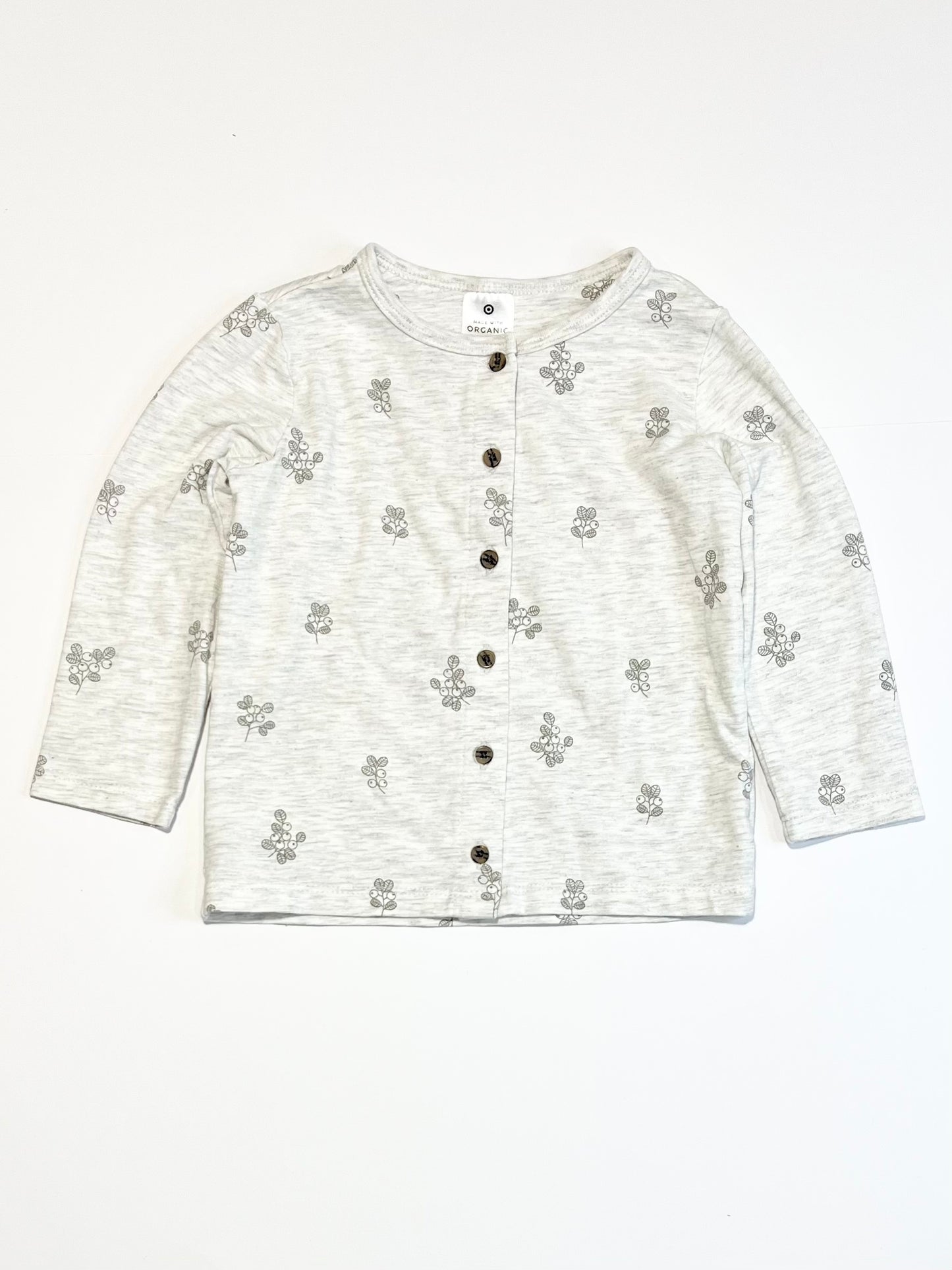Grey jersey button top - Size 1