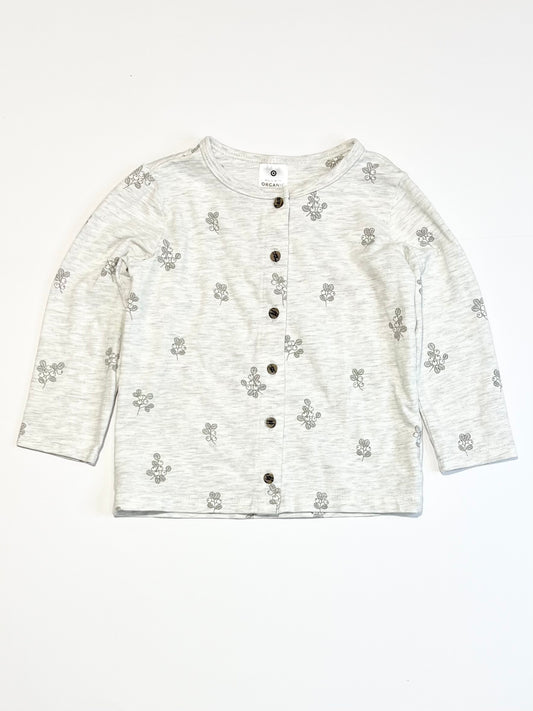 Grey jersey button top - Size 1