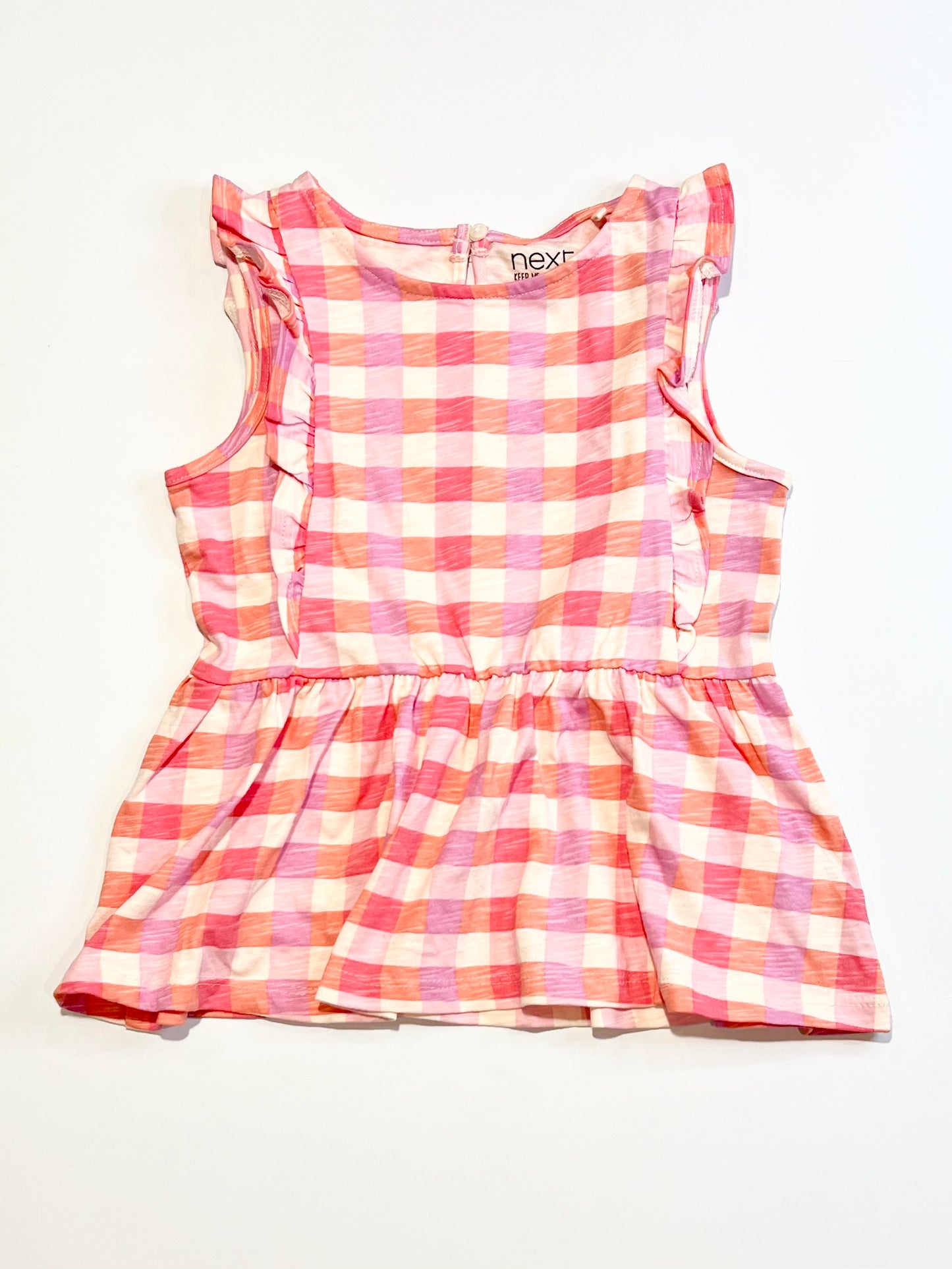 Checkered ruffle tank - Size 3-4