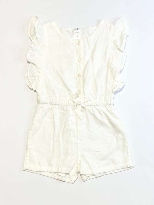 White cotton playsuit - Size 3