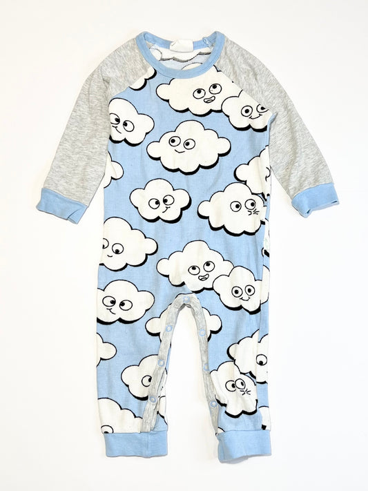 Waffle clouds onesie - Size 1