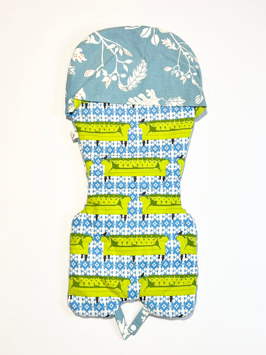 Reversible high chair cushion