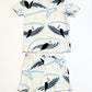 Waffle whale pyjamas - Size 2