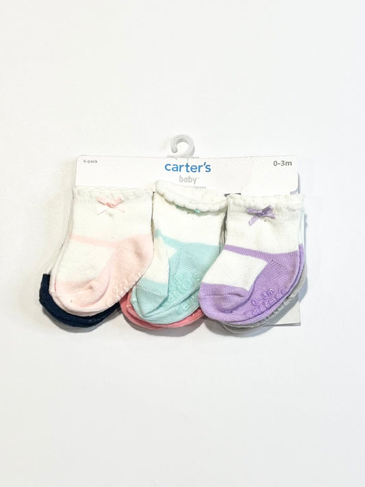 6-pack socks brand new - Size 0-3 months