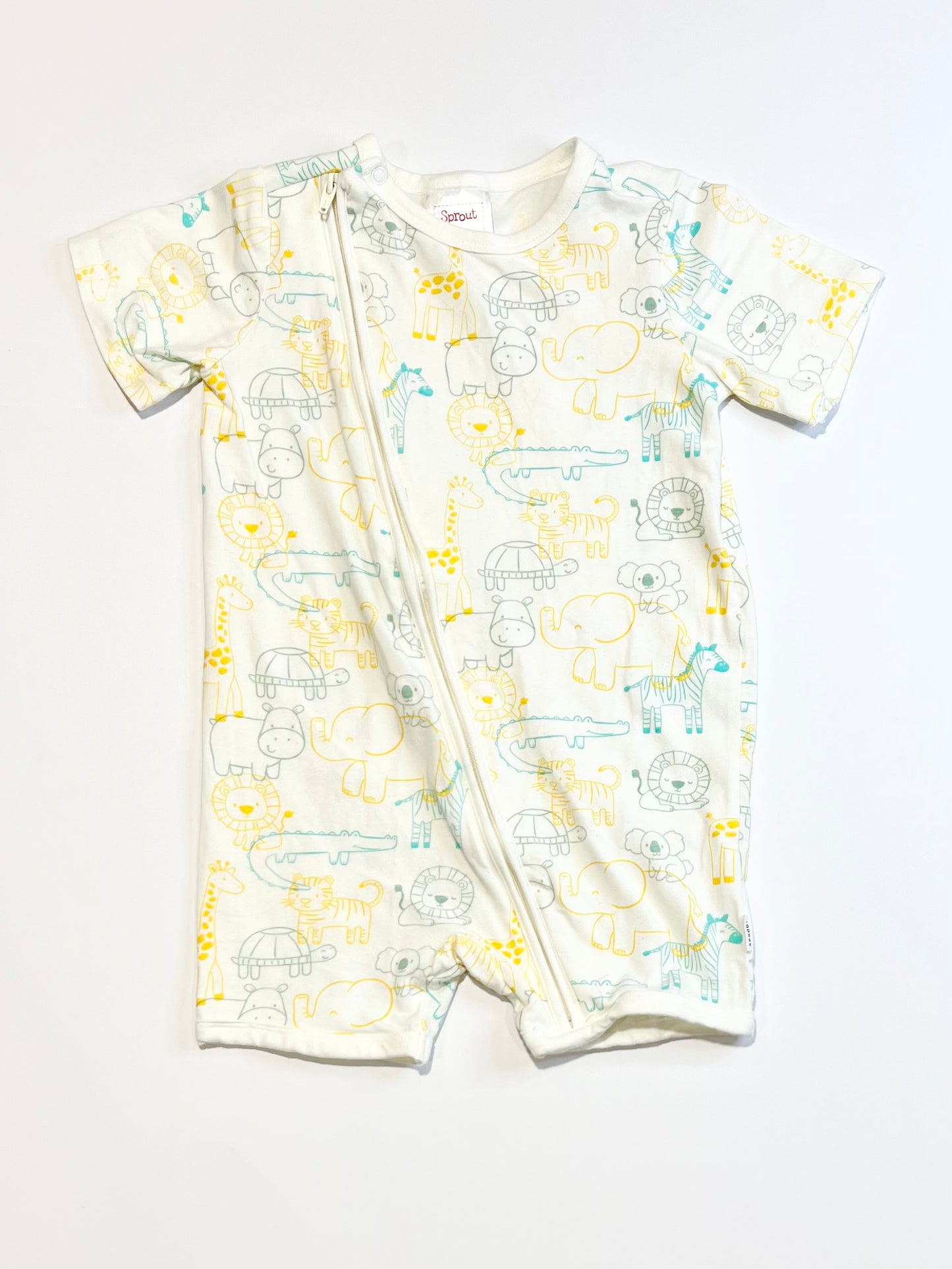 Animals zip romper - Size 2