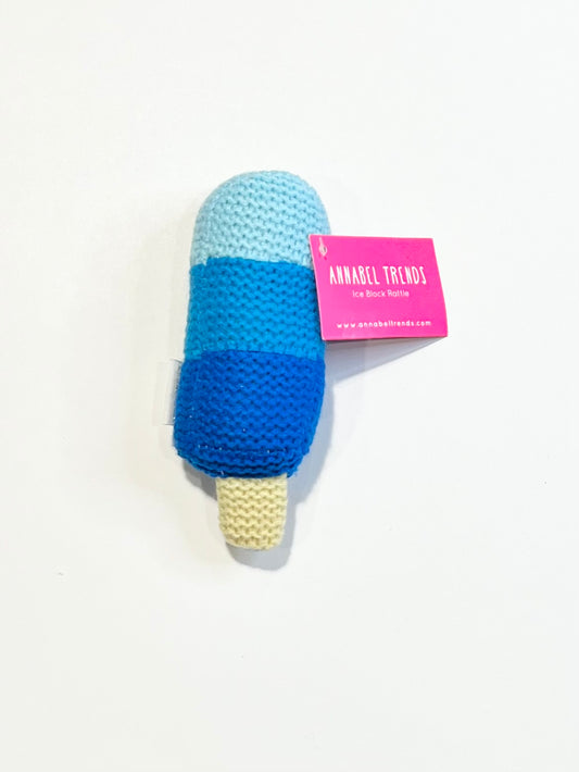 Crochet ice block rattle brand new