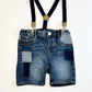 Denim suspender shorts - Size 2