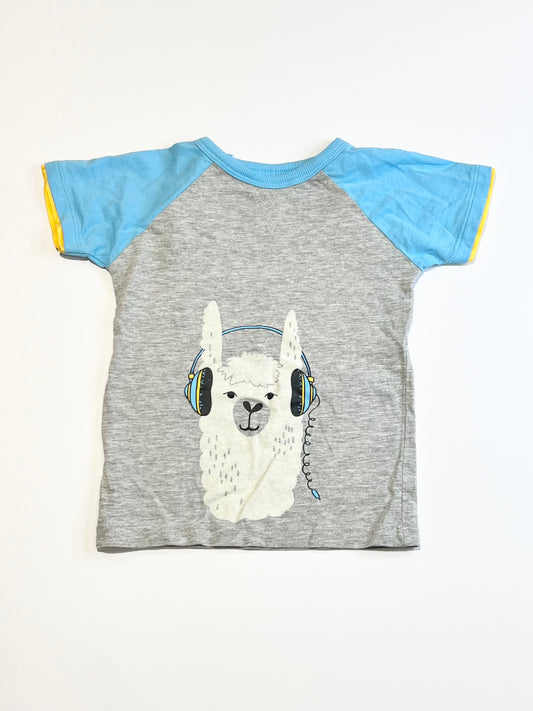 Grey llama tee - Size 2