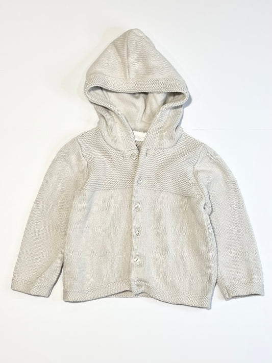 Grey hooded cardigan - Size 9-12 months