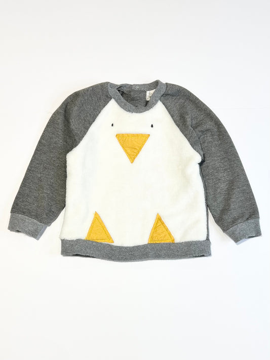 Grey penguin sweater - Size 6-9 months