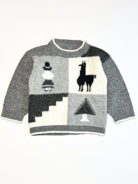 Grey alpaca knit jumper - Size 0