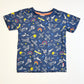 Rockets, planes and rainbows tee - Size 2