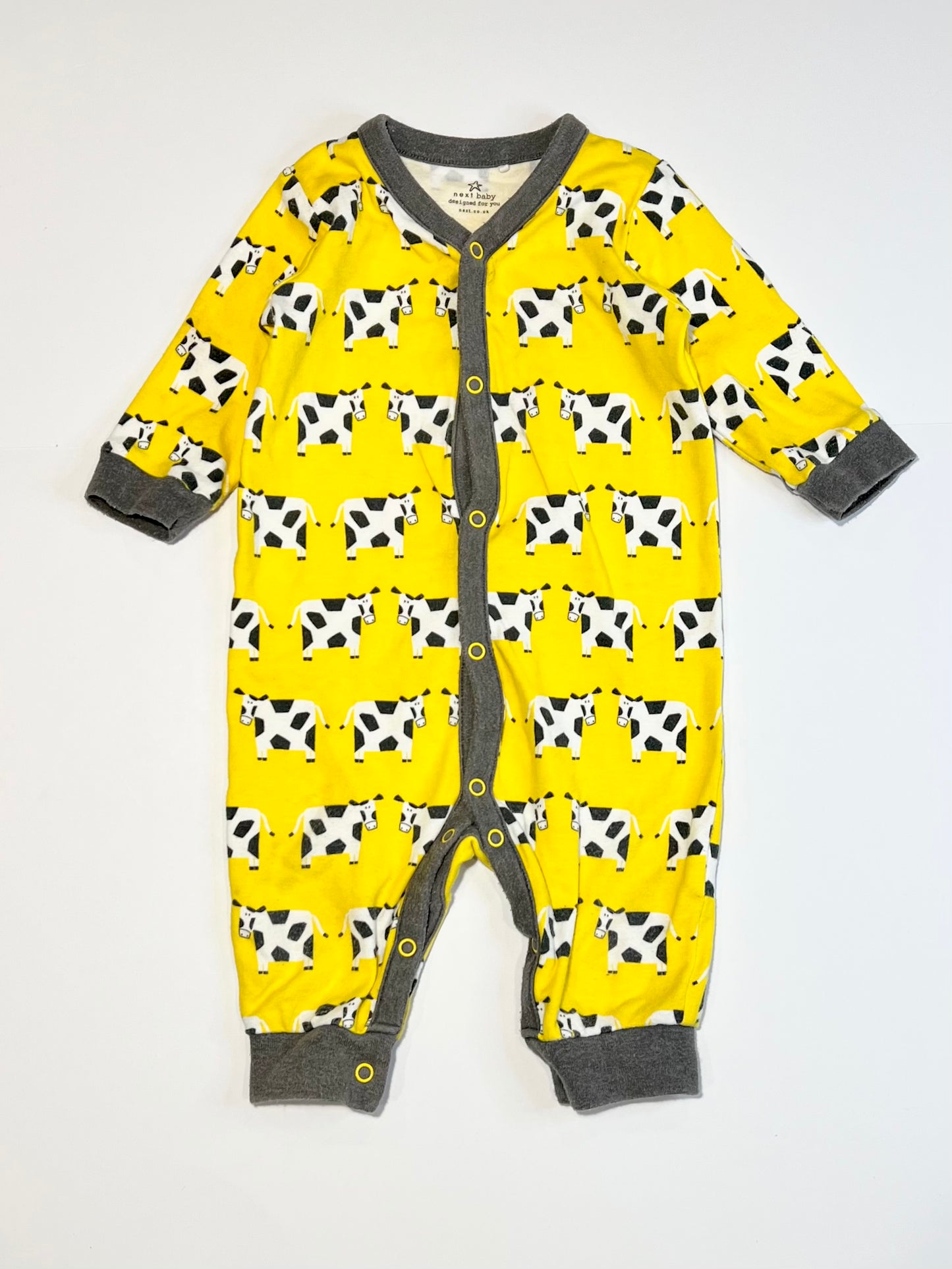 Yellow cows onesie - Size 6-9 months