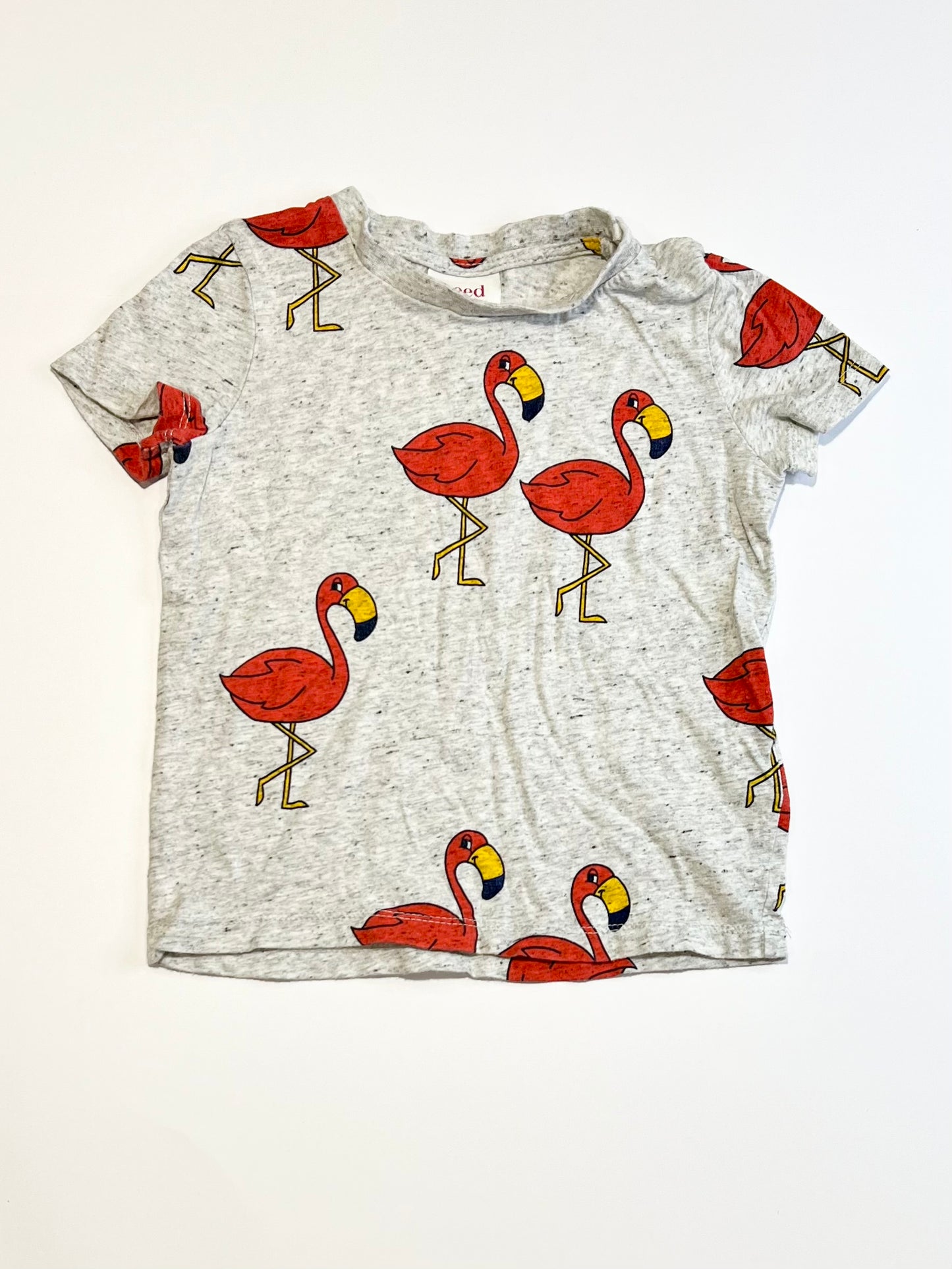 Grey flamingoes tee - Size 2