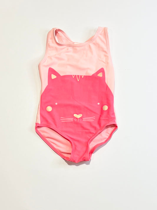 Pink cat swim one piece - Size 2