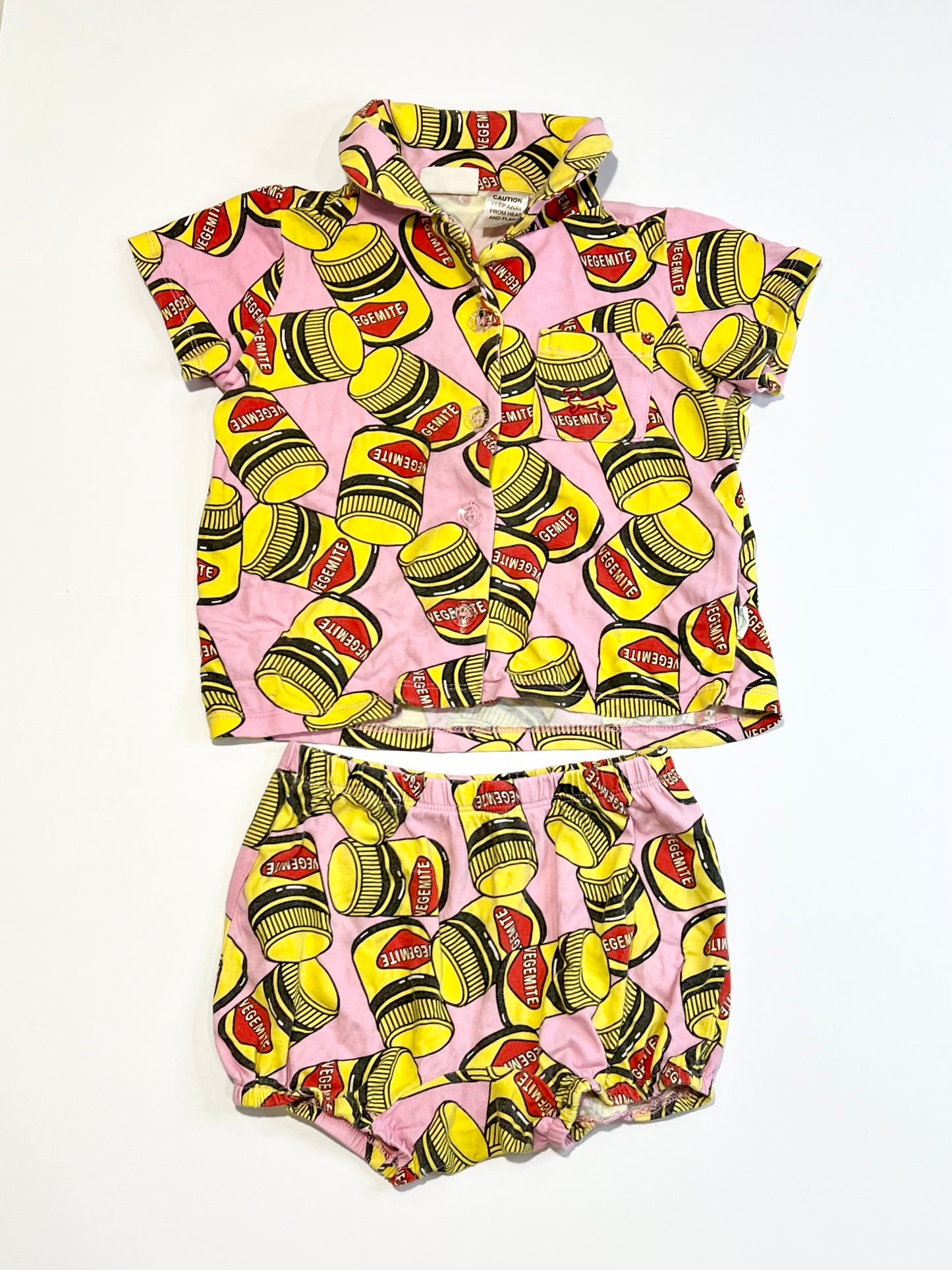 Vegemite jersey pyjamas - Size 2