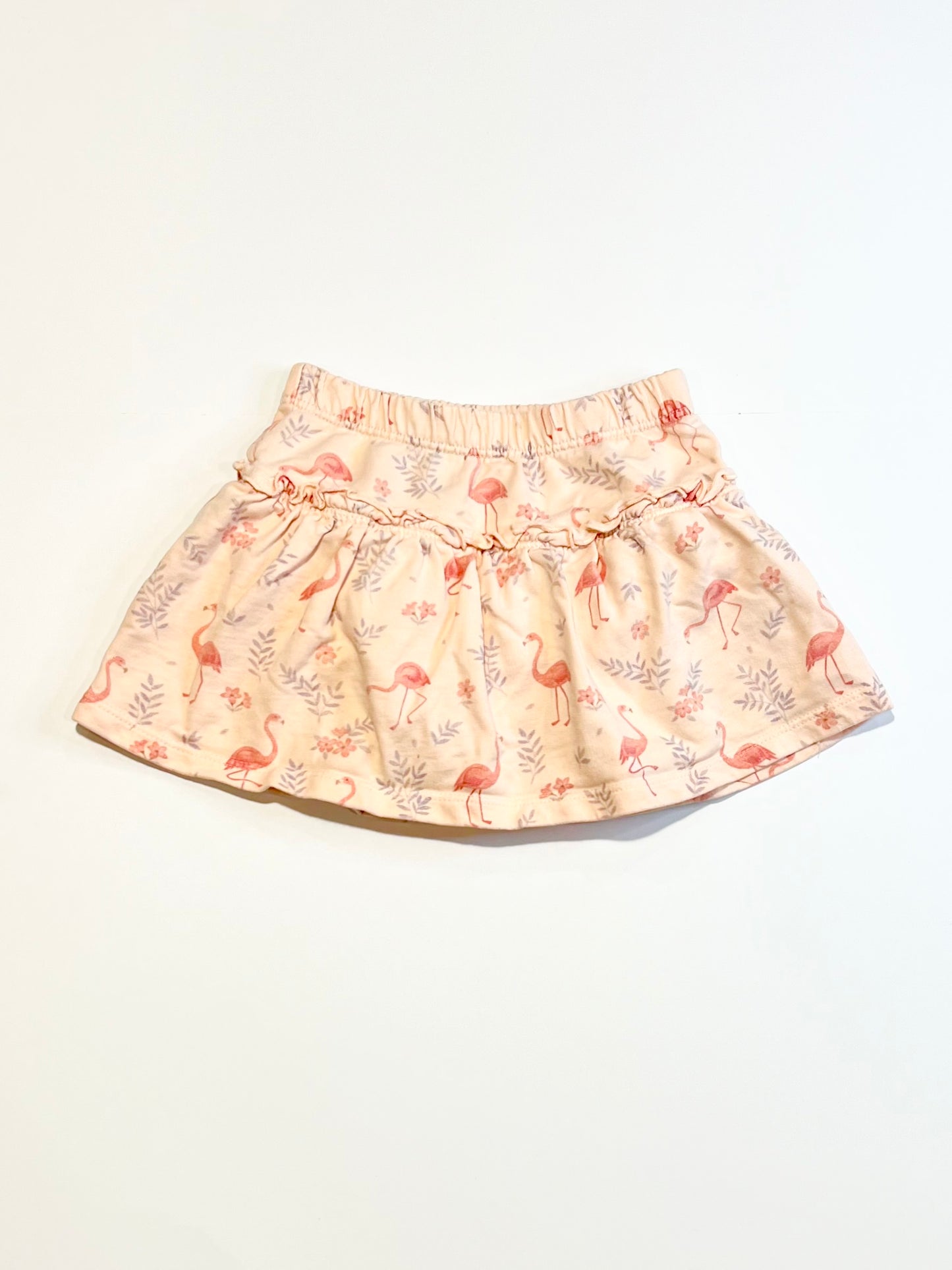 Jersey flamingoes skirt - Size 2