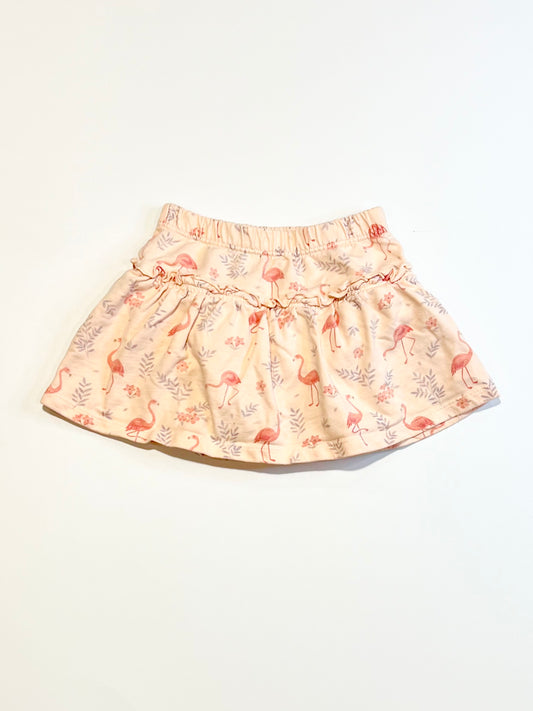 Jersey flamingoes skirt - Size 2