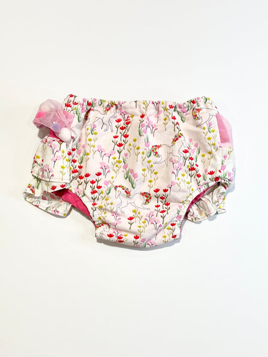 Floral unicorn bloomers - Size 2