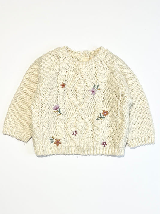 Embroidered knit jumper - Size 9-12 months