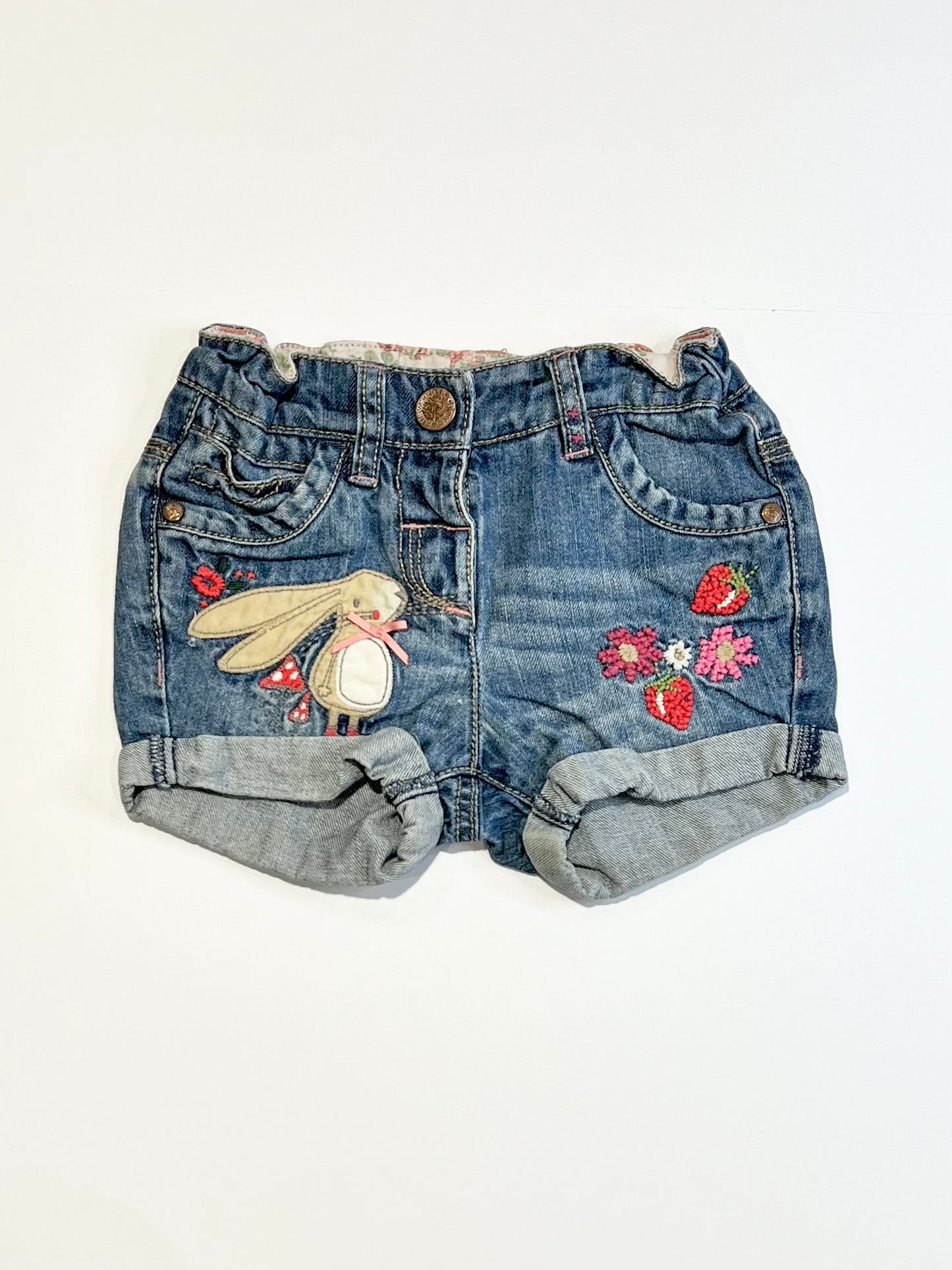 Embroidered denim shorts - Size 2-3