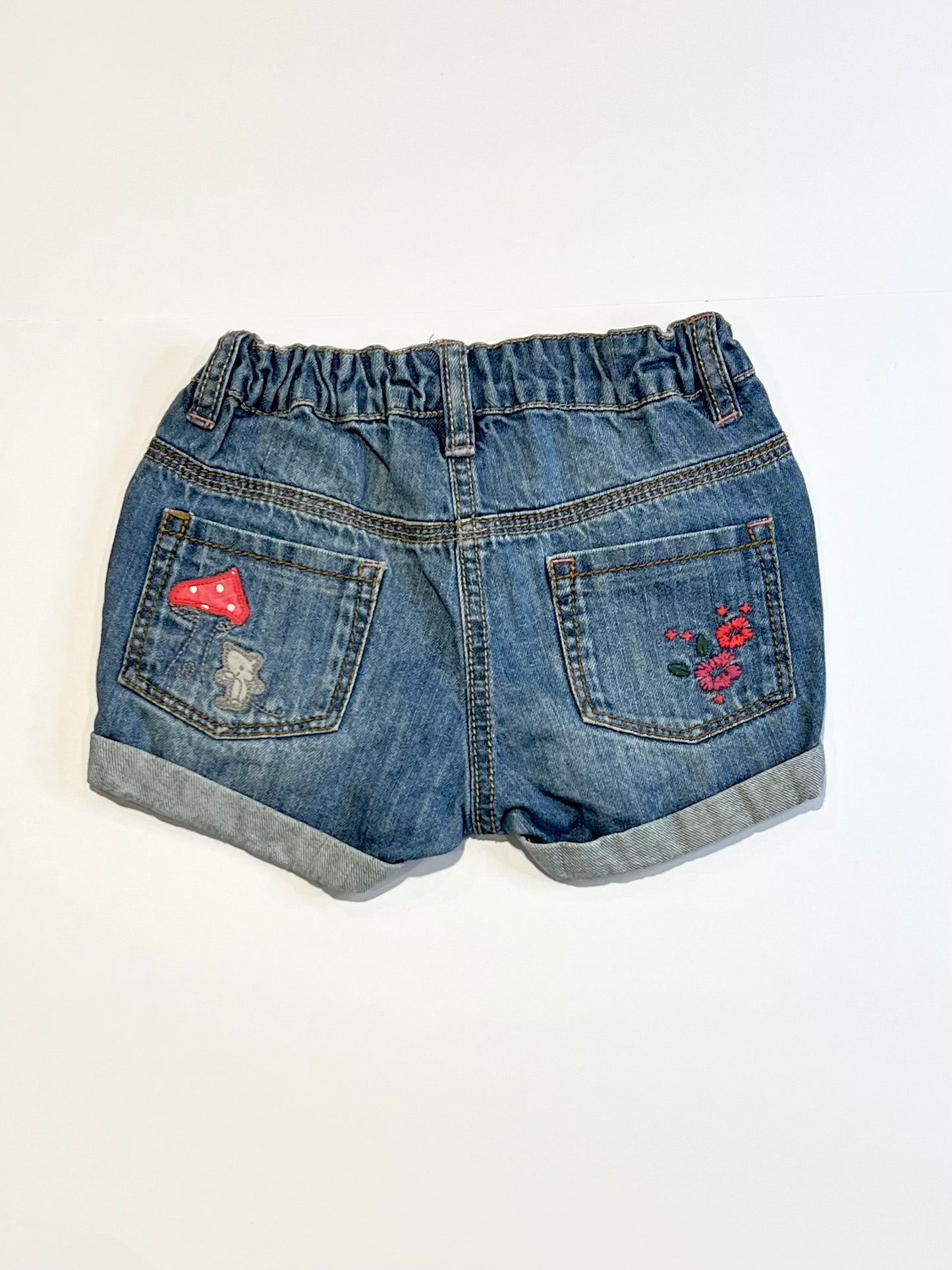 Embroidered denim shorts - Size 2-3